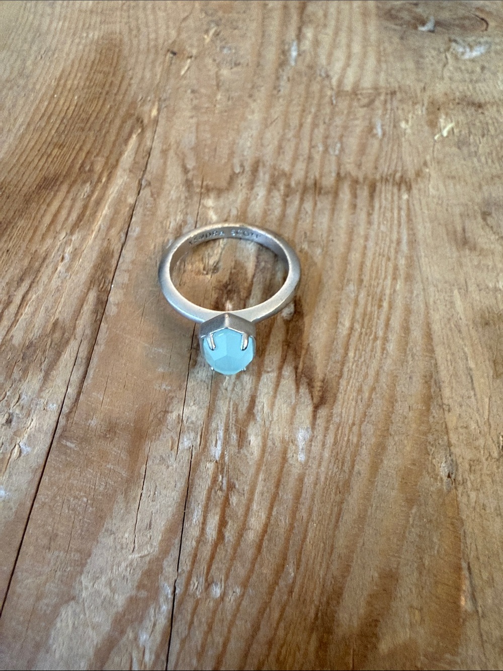 Kendra Scott Silver Ring with Pale Blue Stone